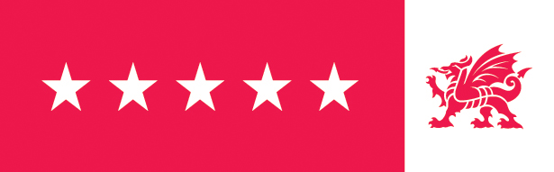 five red stars on a white background